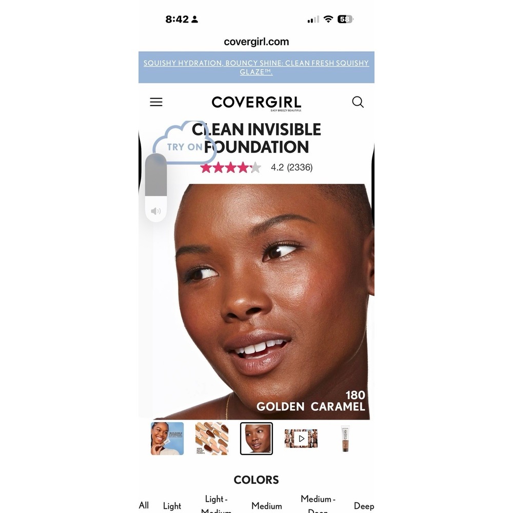 Covergirl Clean Invisible Foundation‎ 180 Golden Carmel